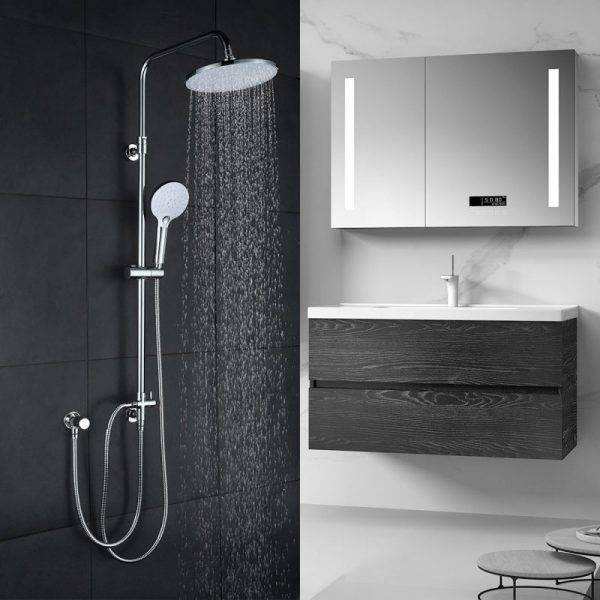 Thermostatic Shower System Chrome With Rainfall Shower