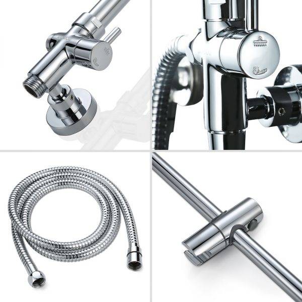 3 Arcora Thermostatic Shower System Chrome With Rainfall Shower 3 2