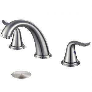 9 2321300 0 0 WOWOW Bathroom Sink Faucet Brushed Nickel Widespread