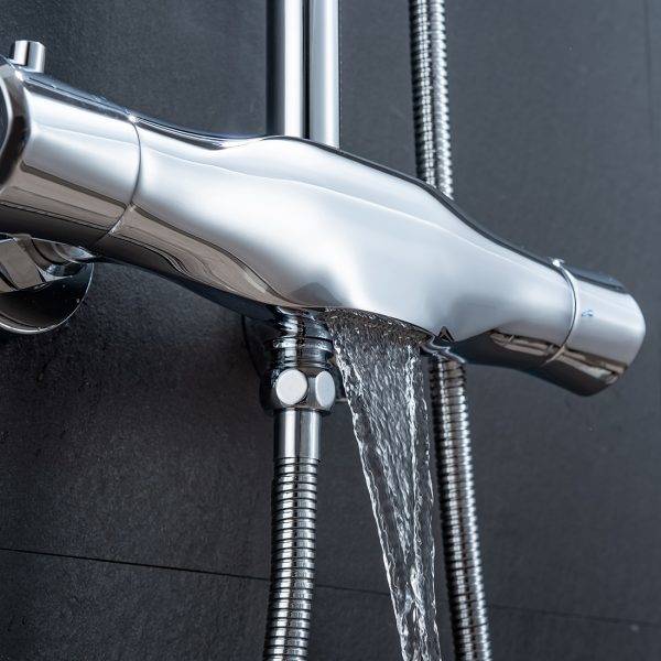 Thermostatic Shower System nga adunay Rain Shower ug Adjustable Handheld Shower 2
