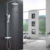 Thermostatic Shower Systems with Rain Shower and Adjustable Handheld Shower