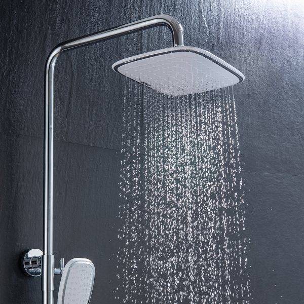 Thermostatic Shower System nga adunay Rain Shower ug Adjustable Handheld Shower 5