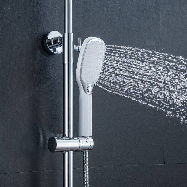 Thermostatic Shower System nga adunay Rain Shower ug Adjustable Handheld Shower 6