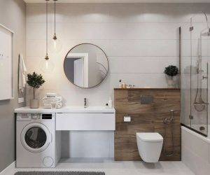 How To Put The Washing Machine In The Bathroom Of 5 Square Meters? 35 Design Solutions, Super Show Senior!