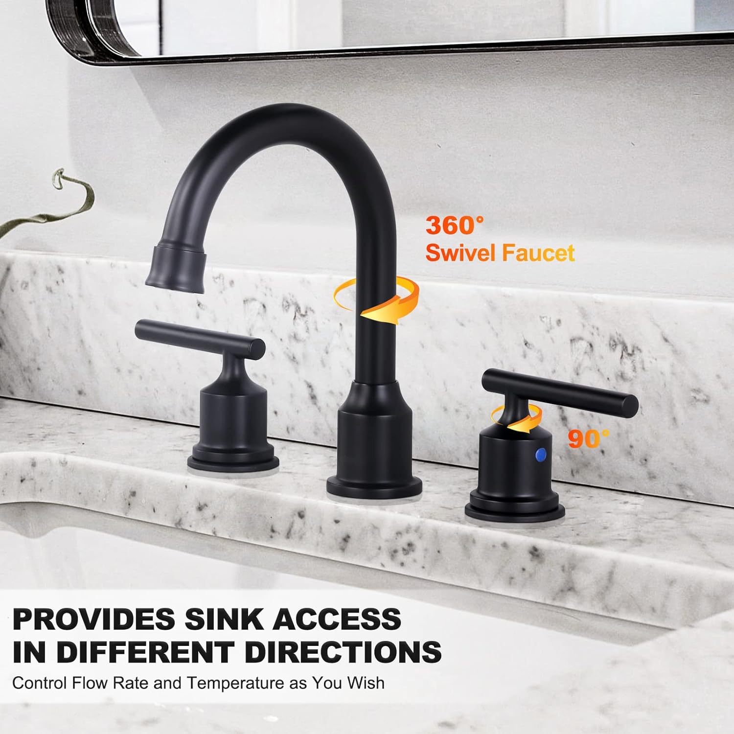 wowow 2 handle 8 inch widespread bathroom sink faucet 3