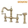 wowow bridge kitchen faucet brass with side sprayer 0