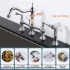 wowow four hole kitchen faucet with sprayer chrome 4
