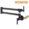 kitchen matte black pot filler wall mount