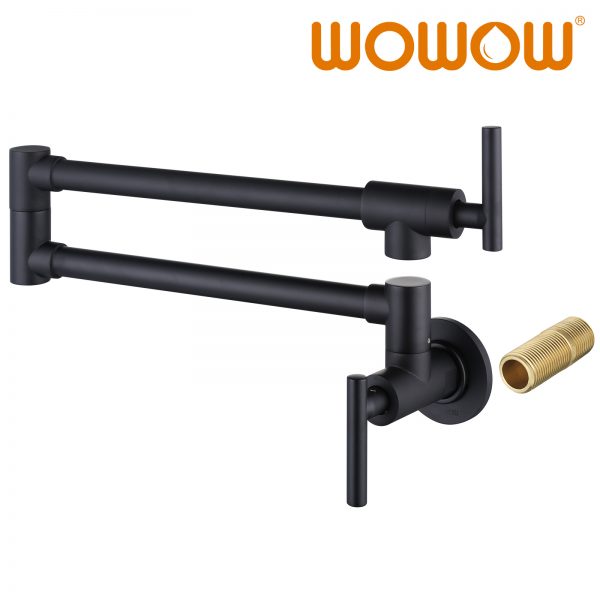 kitchen matte black pot filler wall mount