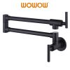 kitchen matte black pot filler wall mount 3 2 1