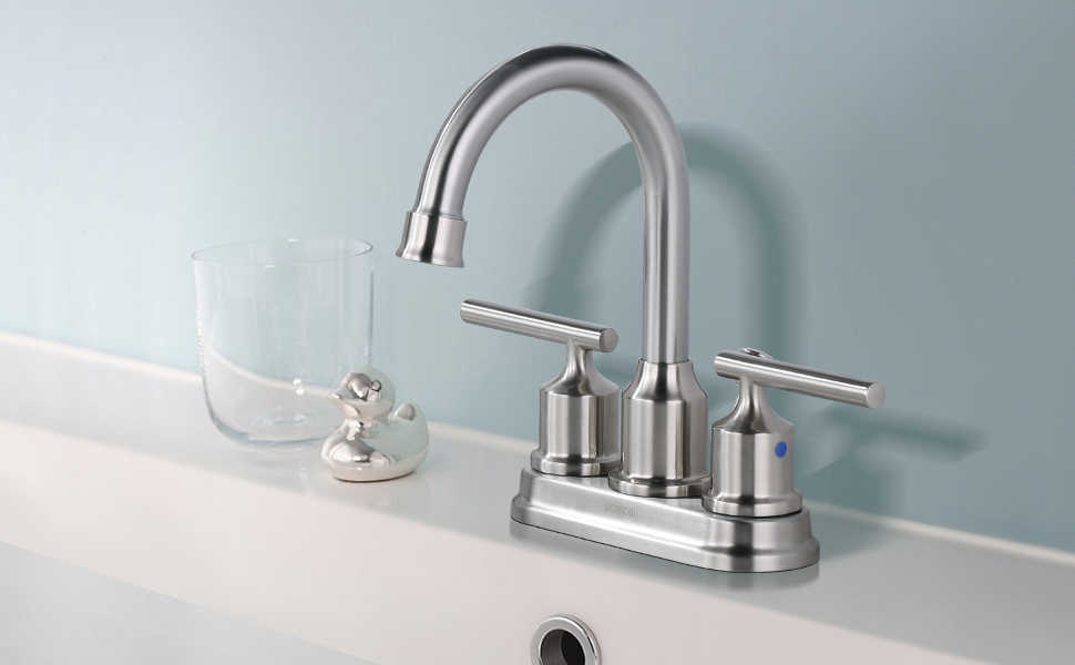 wowow 4 ນິ້ວ centerset ຫ້ອງນ້ໍາ faucet 3 ຮູ brushed nickel ຫ້ອງນ້ໍາ sink faucet 20