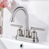 wowow 4 inch centerset bathroom faucet 3 hole brushed nickel bathroom sink faucet 3