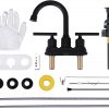 wowow matte black bathroom faucet 4 inch centerset 6