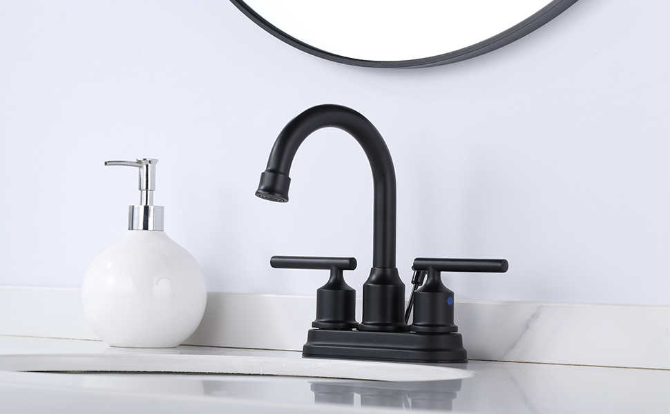 wowow matte black bathroom faucet 4 inch centerset 9