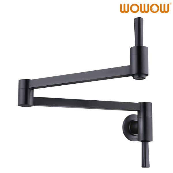 wowow pot filler folding faucet-brass-pot-filler-faucet wall mount matte black