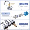 WOWOW 3 Hole 4 inch Centerset Bathroom Faucet Chrome