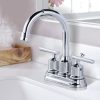 wowow centerset bathroom faucet chrome 3 hole 2 handle 4 inch bathroom sink faucet 2