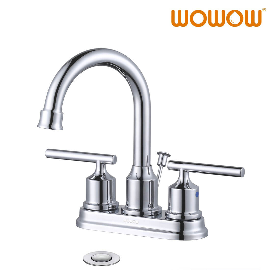 wowow centerset bathroom faucet chrome 3 hole 2 handle 4 inch bathroom sink faucet 6