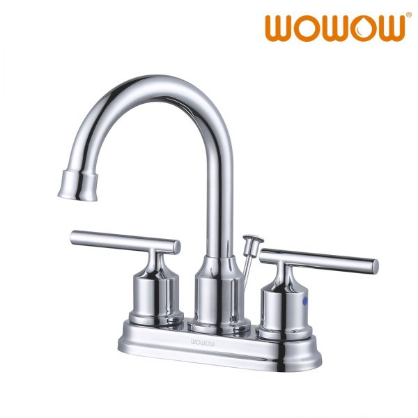 wowow centerset bathroom faucet chrome 3 hole 2 handle 4 inch bathroom sink faucet