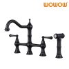 wowow centerset bridge kitchen faucet with side sprayer oil rubbed bronze 14