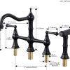 wowow centerset bridge kitchen faucet with side sprayer oil rubbed bronze 5
