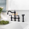 wowow centerset bridge kitchen faucet with side sprayer oil rubbed bronze 7