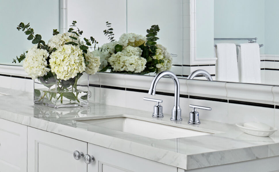 wowow widespread bathroom sink faucet chrome