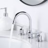 wowow widespread bathroom sink faucet chrome 8 inch tall bathroom tap with drain and hoses 2