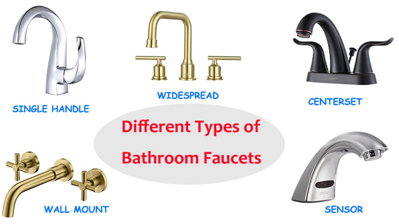 different types of bathroom faucets