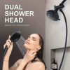 wowow 48 functions dual rain shower head system with handheld black