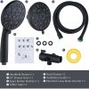 wowow 48 functions dual rain shower head system with handheld black