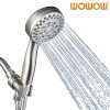 wowow high pressure handheld shower head brushed nickel shower head with hose