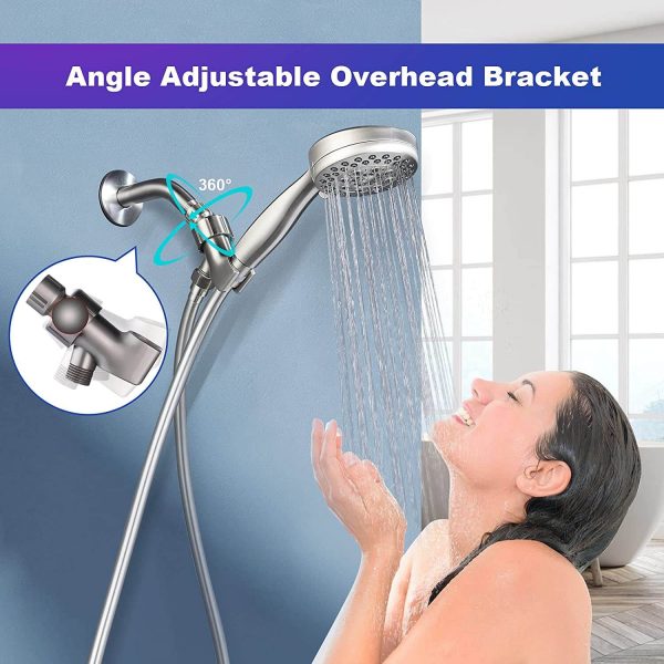 wowow high pressure handheld shower head brushed nickel shower head with hose