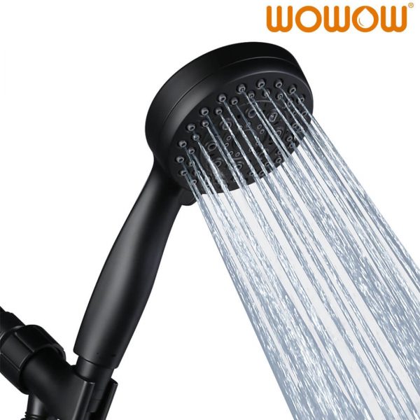 wowow high pressure handheld shower head matte black shower head with hose