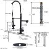 wowow spring commercial black kitchen faucet with pre rinse sprayer