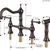 wowow bronze centerset bridge kitchen faucet 4 hole with side sprayer