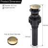 wowow brushed gold bathroom pop up assembly drain stopper for bathroom sink and rv sink with overflow