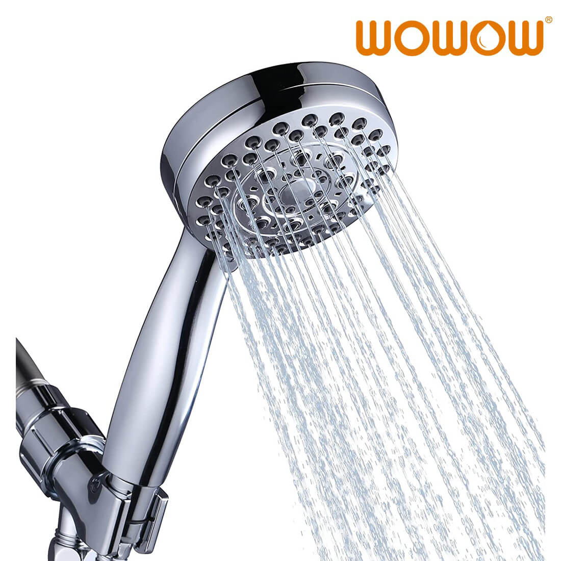 Wowow capçal de dutxa cromat d'alta pressió de 5 posicions amb mà