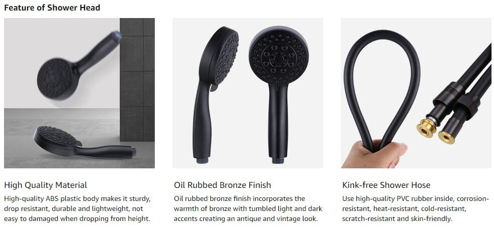 wowow shower head with handheld 5 setting oil rubbed bronze handheld shower heads with hose