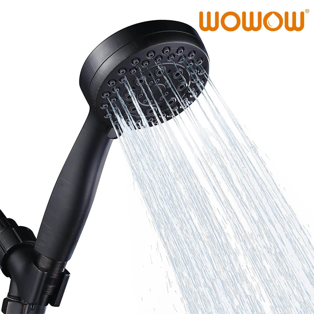wowow shower head with handheld 5 setting oil අතුල්ලන ලද ලෝකඩ අතින් ගෙන යා හැකි ෂවර් හෙඩ් හෝස් සමග