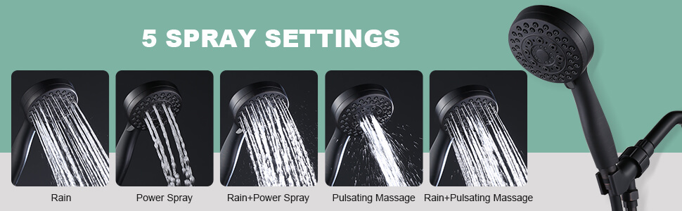 wowow shower head with handheld 5 setting oil rubbed bronze handheld shower heads with hose