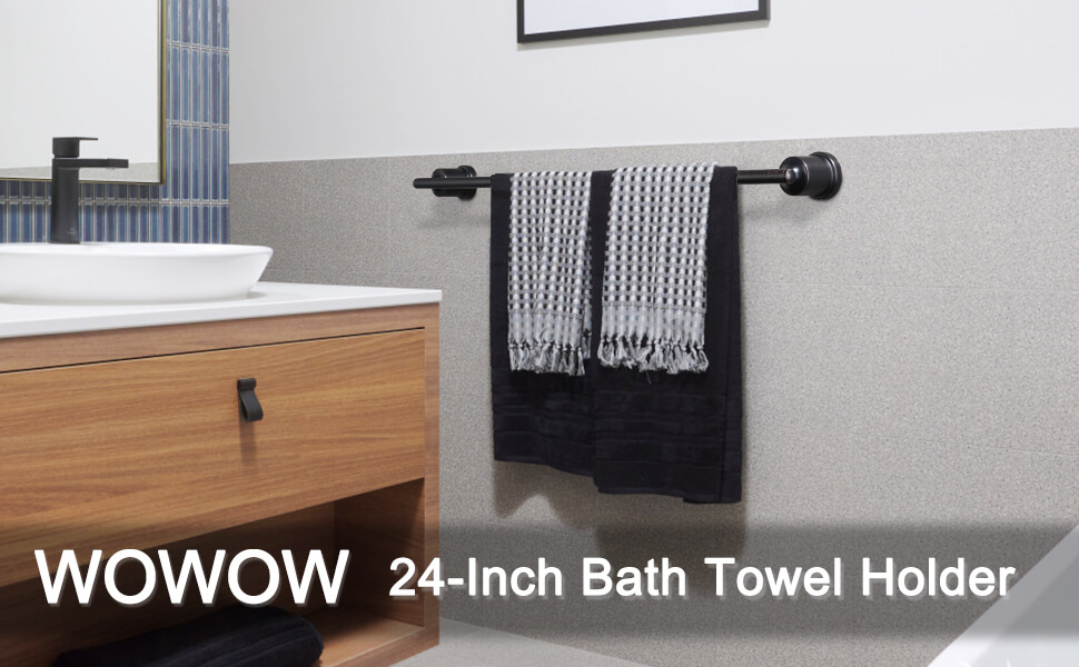 wowow bathroom towel bar 24 inch bath towel holder wall mount oil rubbed bronze