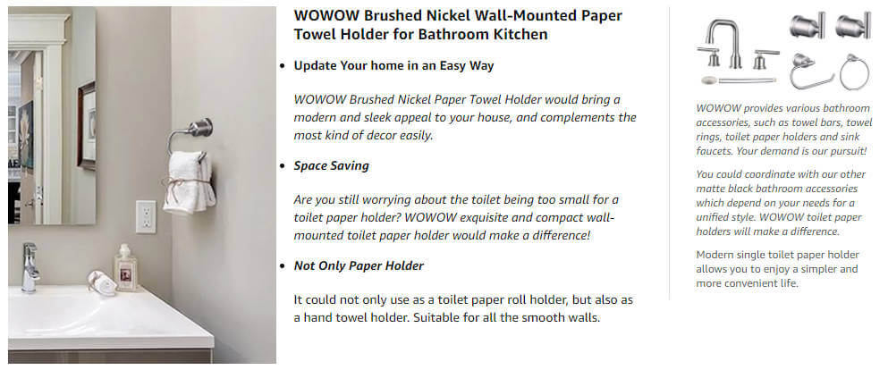 wowow brushed nickel toilet paper roll holder wall mount toilet tissue holder