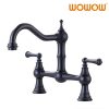 wowow oil rubbed bronze 8 inch centerset bridge faucet for farmhouse sink 8