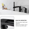 black bathtub faucet with sprayer