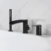 black bathtub faucet with sprayer