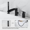 black bathtub faucet with sprayer