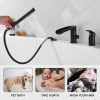 black bathtub faucet with sprayer