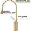 brushed gold high arc spout bathroom faucet