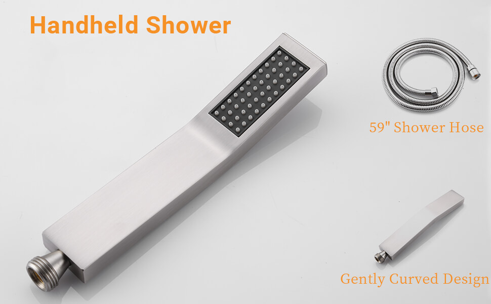 brushed nickel rain shower system